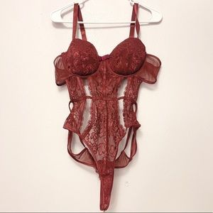 Plus Size Burgundy Lingerie